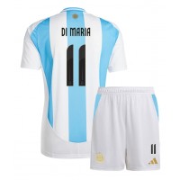 Camiseta Argentina Angel Di Maria #11 Primera Equipación para niños Copa America 2024 manga corta (+ pantalones cortos)